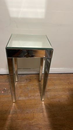 Glass Mirror Side Table