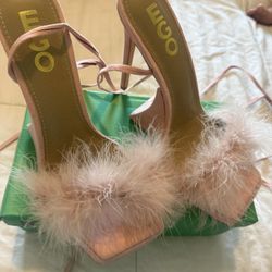 Pink Fuzzy Heels 