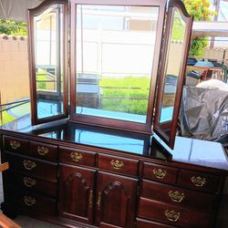 Mahogany Dresser And Mirror