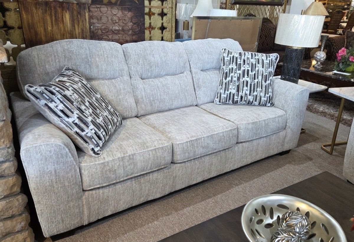 Beige Fabric Sofa New (Couch)