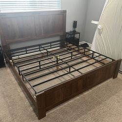 Bed Frame with Matching Nightstands and Box Spring