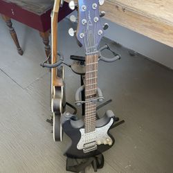 Triple Guitar Stand Plus 2 Electric Guitars