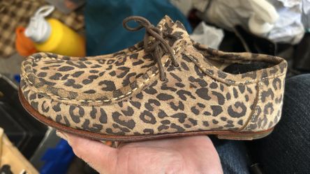 Hand Made Wallabee Style Leopard Print Moccasin Women's Size 8