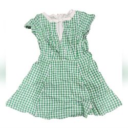 eShakti Size Custom Green and White Checkered Dress