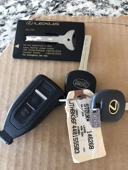 LEXUS LS. 430 IGNITION KEYS. WITH. FOB ! BRAND NEW DEALER WILLCHARGE YOU OVER $ 350.00