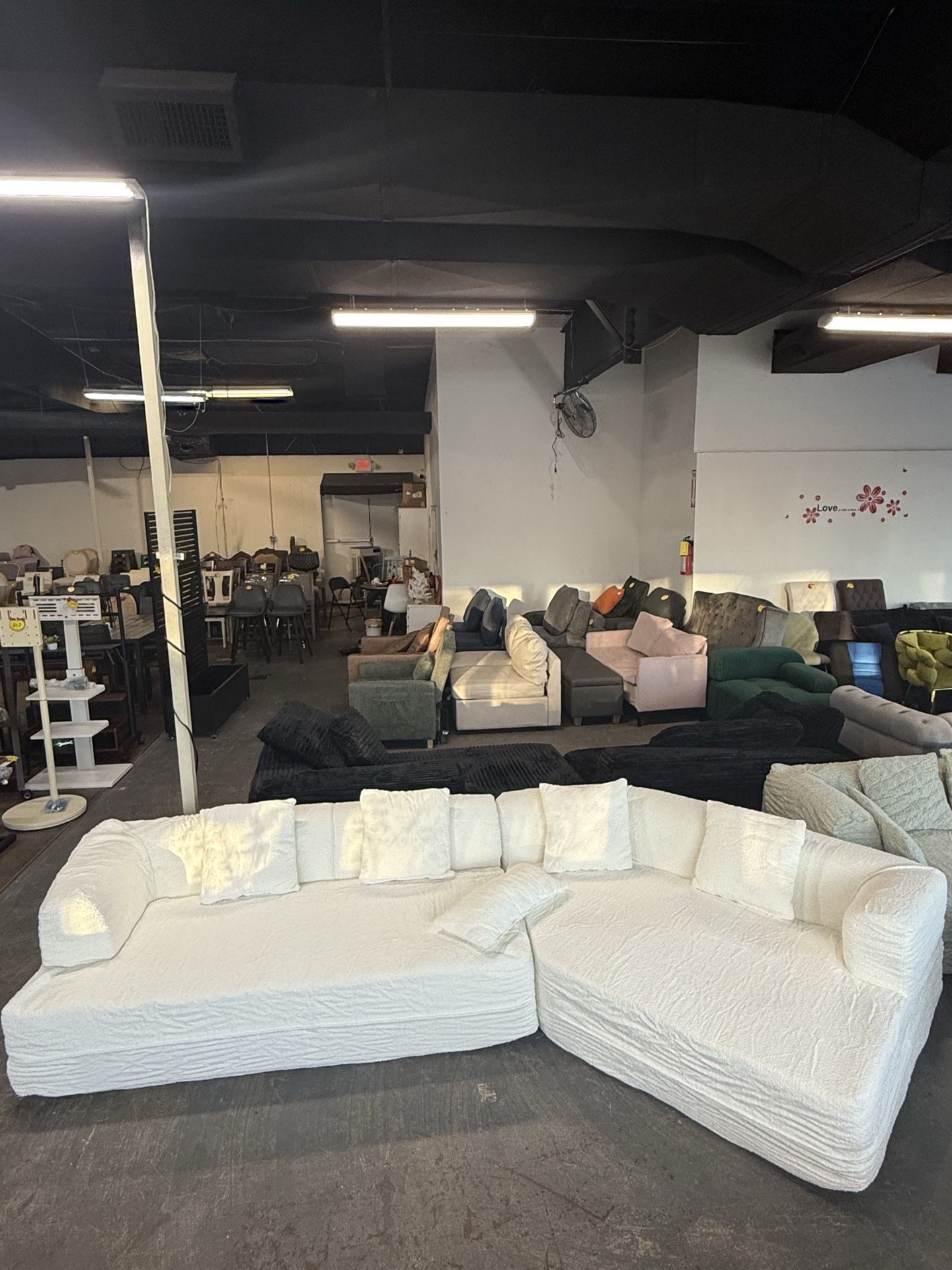 128" Modular Sectional Sofa Couch , Modern Minimalist Sleeper Sofa Set, Comfy Upholstered L-Shape Deep Seat Cloud Couch , for Living Room, Office, No