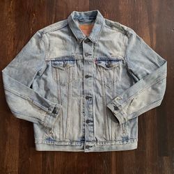 Men's 90’s Heavy Weight Levis Distressed Denim Jean Trucker Jacket L