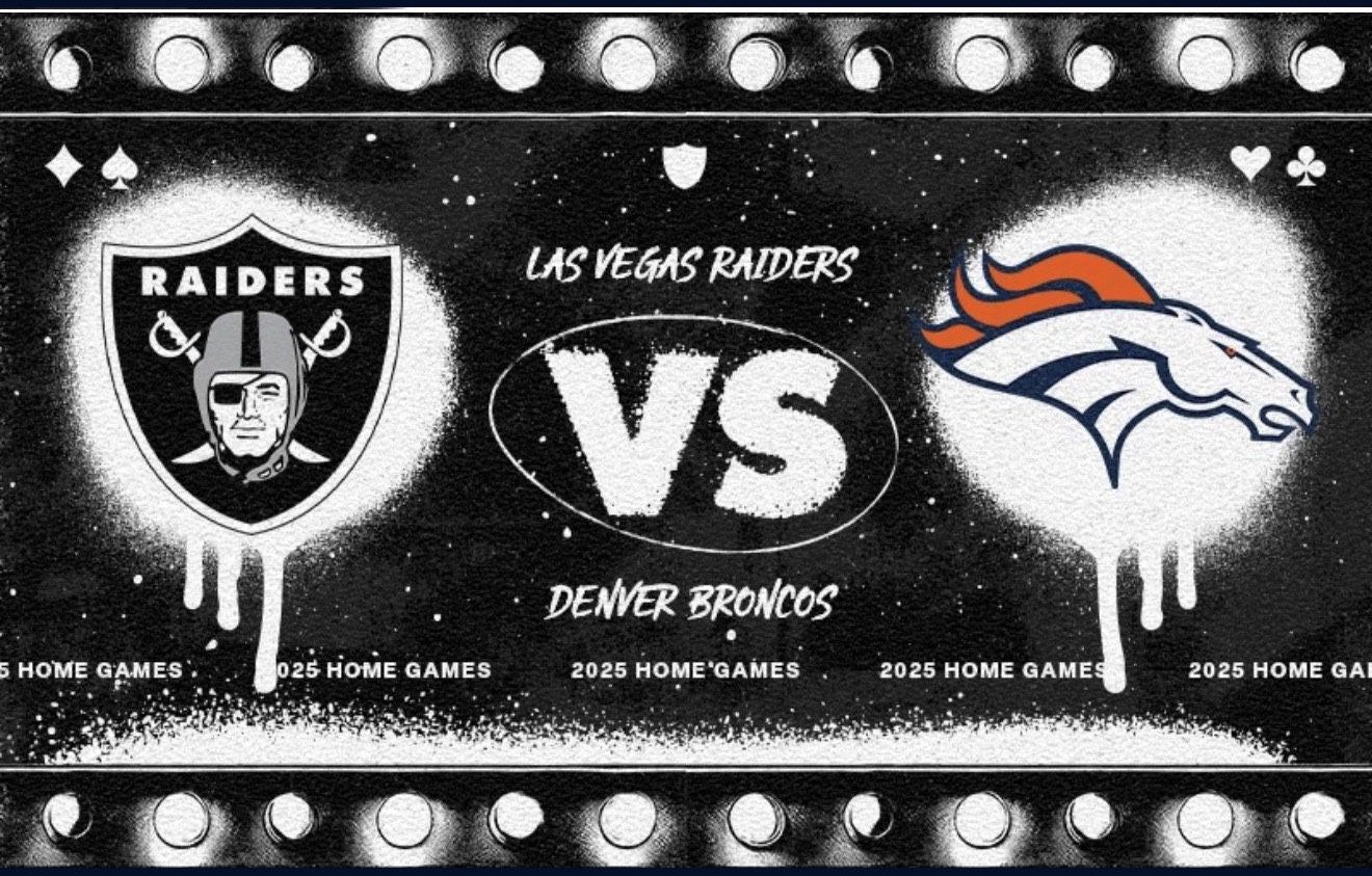 2 Tickets For $275 RAIDERS VS  BRONCOS