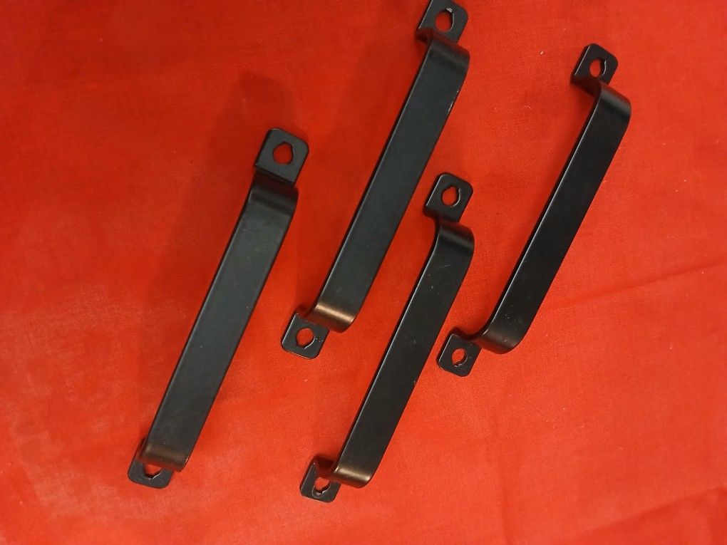 4 Black Metal Drawer Pulls