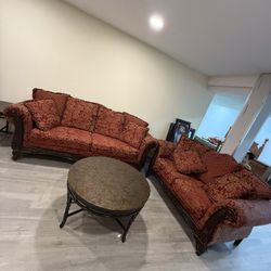 Sofa , Loveseat 2 Side Table, And Coffee Table All In Excellent Condition
