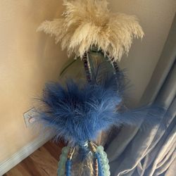 Blue And Cream Boho Feathers