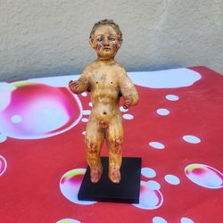 17th Century Italian Polychrome Painted Terracotta Jesus Child Putto Figure