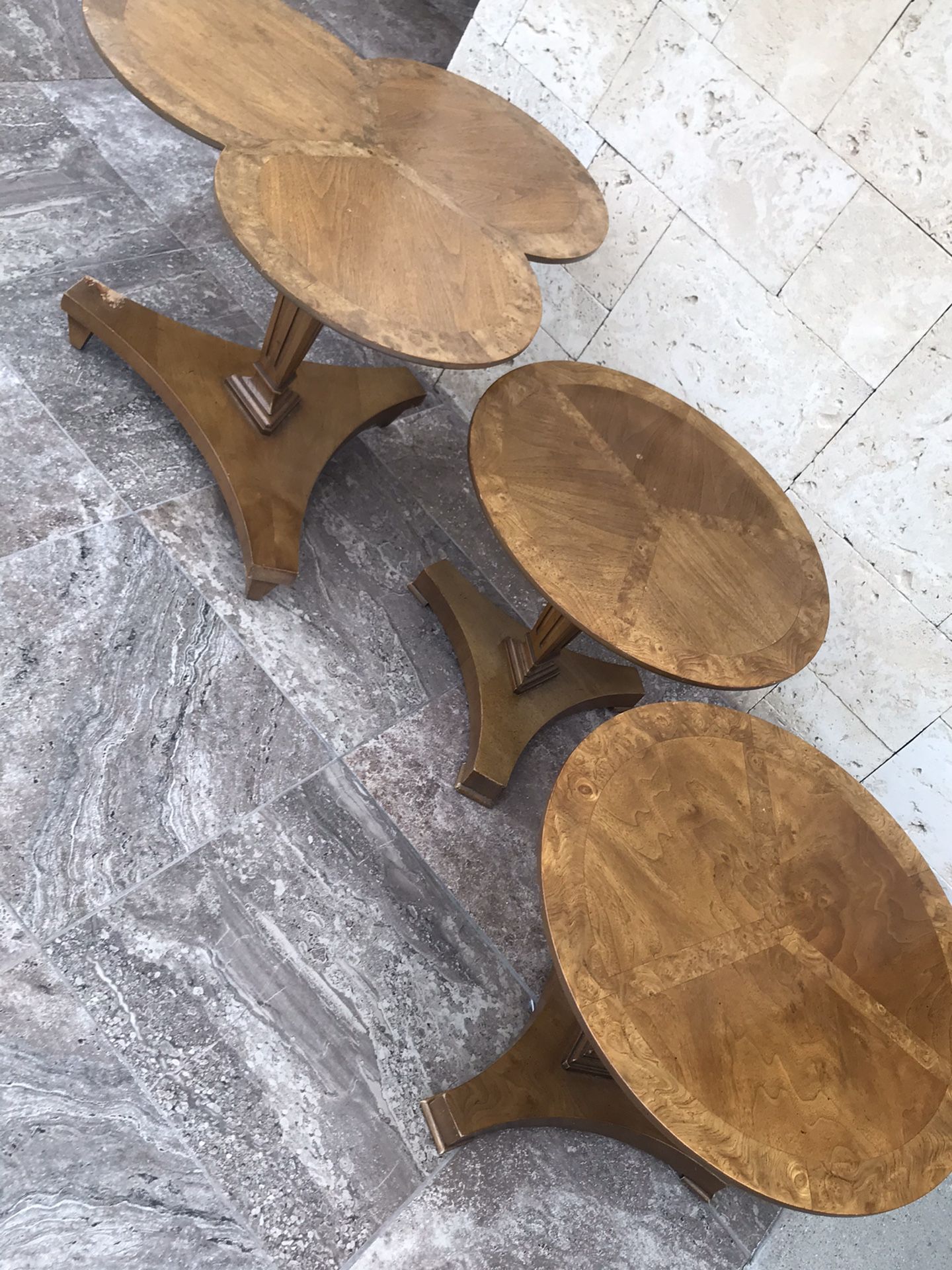 Mid Century - Vintage Beautiful 3 Piece Table Set