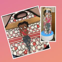 Designer pink  Betty Boop Lunch Tote & Tumbler Set