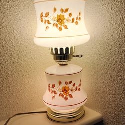 Vintage Hurricane Glass Electric Lamp