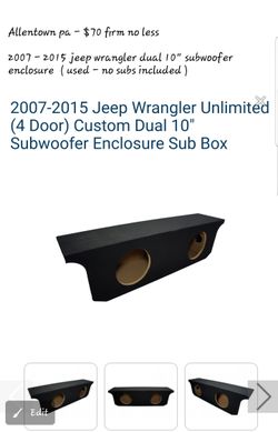Jeep wrangler subwoofer box