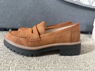 Brown faux suede loafer size 7.5