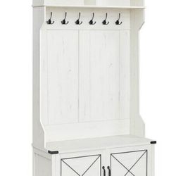   Hall Tree with Bench and Shoe Storage, Coat Rack 