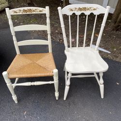 Two Vintage Wooden Chairs 