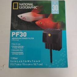 New Sealed National Geographic PF30 Aquarium Power Filter (Up To 30 Gallons)