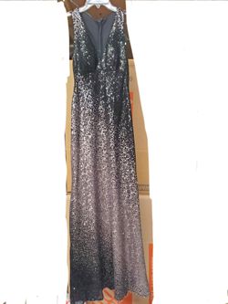 Elegant sequins black and silver gown