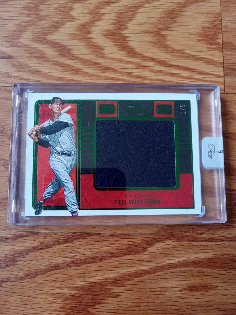 2023 Ted Williams Panini Three And Two Jumbo Patch Card Emerald #1/5 Boston Red Sox's