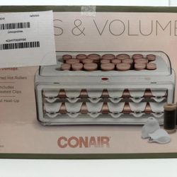 Conair Waves And Volume Ceramic Infused 12 Flocked Hot Rollers Styler Clips Incl