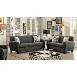 New! Gray 2 Piece Transitional Sofa Set w/Accent Pillows $39 Down (NO CREDIT CHECK FINANCING)