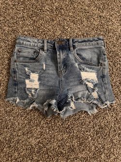 Blue denim shorts