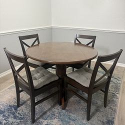 42” Round Dining Table Set With 4 Chairs 