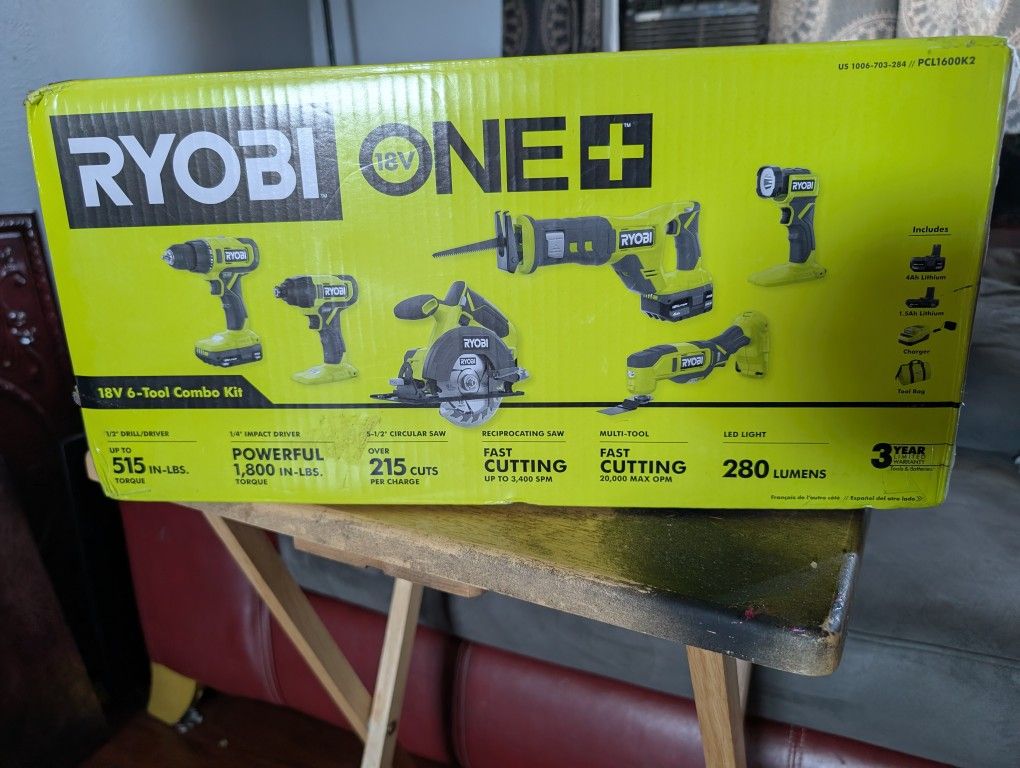 6piece Ryobi 18v One Plus
