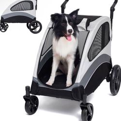 Dog Stroller for Medium Large Dogs - Foldable Pet Stroller - Large Dog Stroller up to 100 lbs - Dog