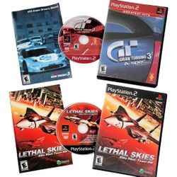 Lethal Skies Elite Pilot Team SW + Gran Turismo 3 A-spec PlayStation 2 PS2 Video Game Lot Flight Simulator 