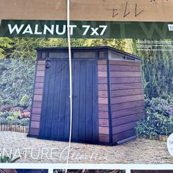 NEW Keter Walnut 7x7 Outdoor Storage Shed