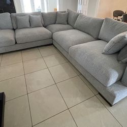 L-SHAPED GREY SECTIONAL PICK UP TODAY 126”x126” 
