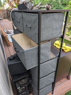 Fabric Drawer Dresser with Metal Frame