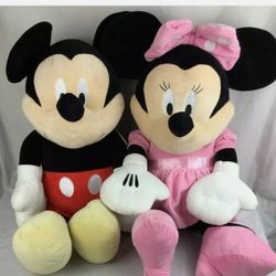 Minnie Mouse and Mickey Mouse Jumbo Plush Set 36”