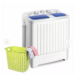 14 in. 1.6 cu. ft. Portable Top Load Washing Machine Mini Compact Washer Dryer in White