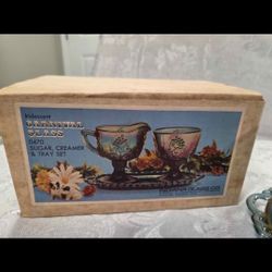 Carnival Glass Blue Cups 