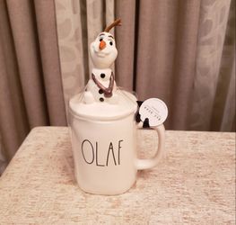 Rae Dunn "OLAF" Mug With Cover