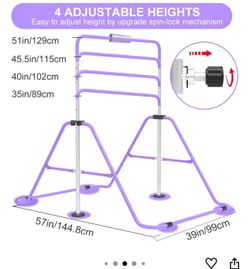 Kid’s gymnastics bar and mat an balance beam
