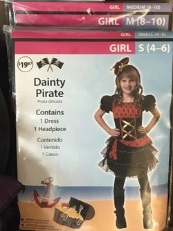 Girl's Pirate costume. Brand New. Sizes S(4-6) or M(8-10)