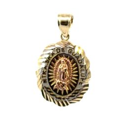 Woman’s Ladies 10k Tri Color Rose White Yellow Gold Gold Virgin Mary Guadalupe NTRA.SRA De Guadalupe Charm Pendant For Necklace GP3127678