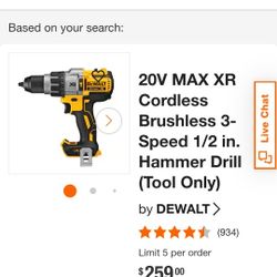 DeWALT HAMMER DRILL 20 V XR