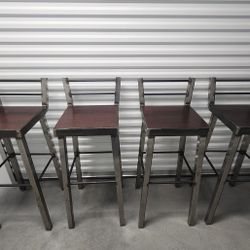 Heavy Duty Industrial Style Bar Stools (Set Of 4)