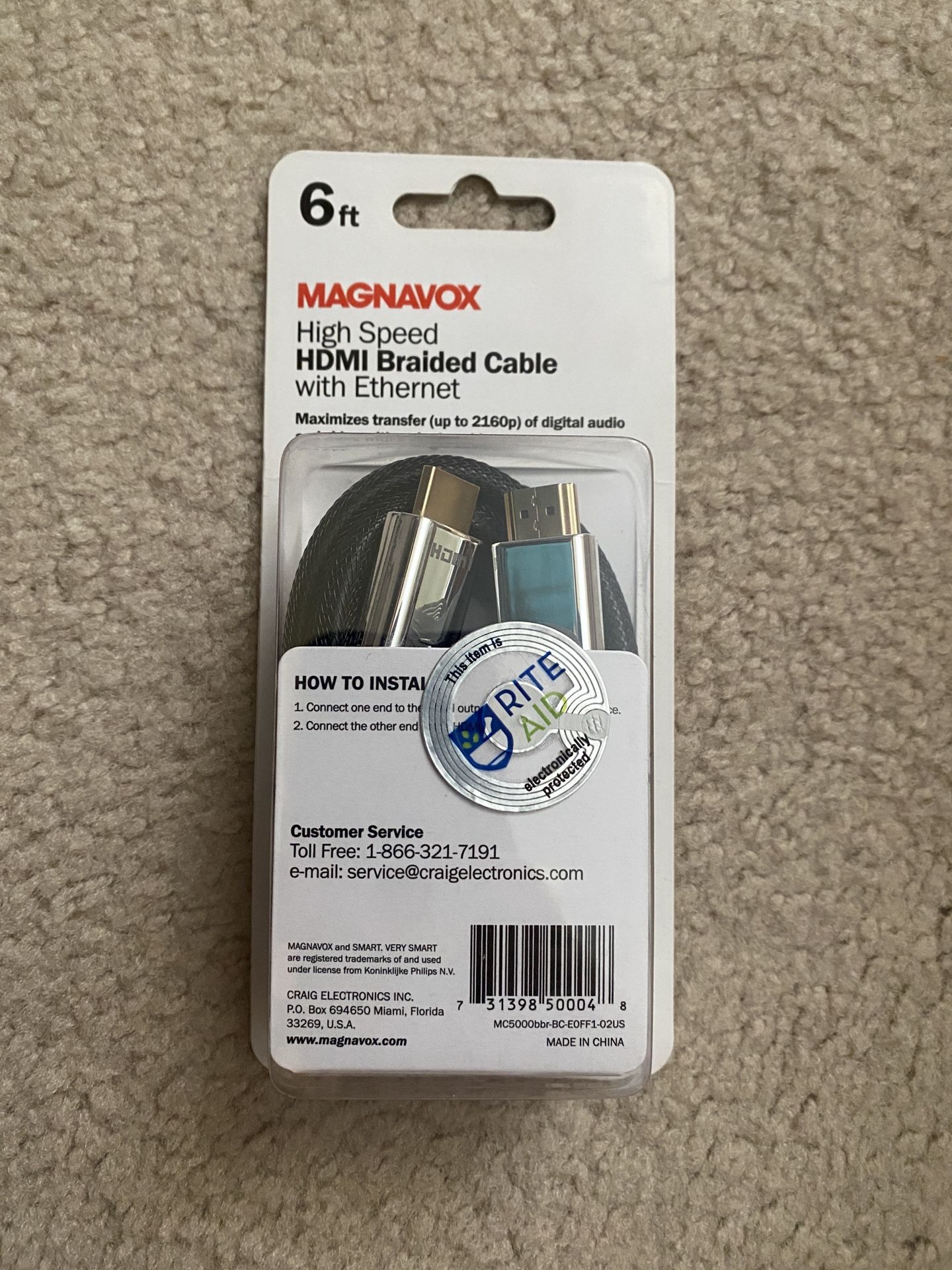 High speed HDMI Braided Cable 6 ft
