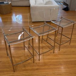 Clear bar stool chairs CB2 brand