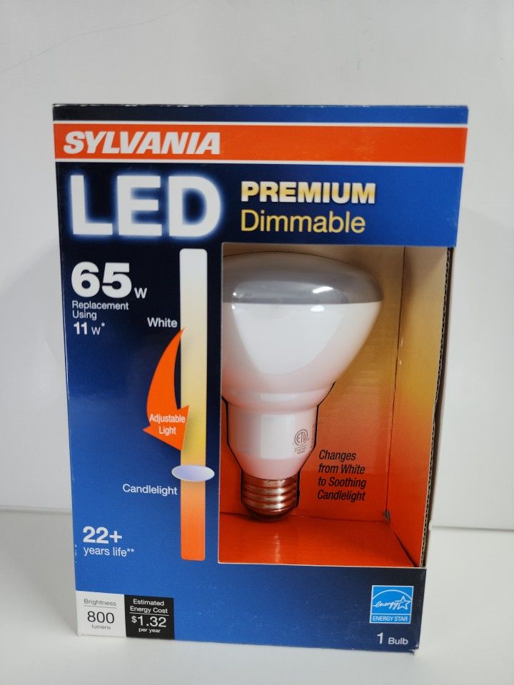 Sylvania Premium Dimmable LED 65W White Bulb Candlelight 800 Lumens, New..
Premium Dimmable
With the new SYLVANIA Premium Dimmable LED bulbs you can