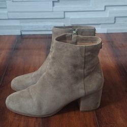 Coach Suede Tan Bonnie Ankle Boots Size 8.5