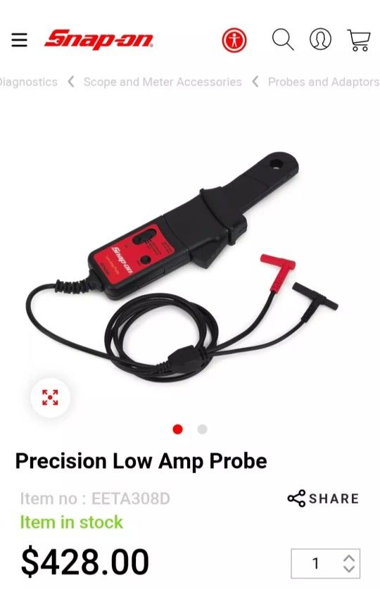 SNAP ON EETA308A Low Amp Ac/DC Probe for Sale in Pembroke Pines, FL